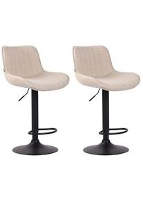CLP Set di 2 sgabelli da bar Lentini in tessuto crema