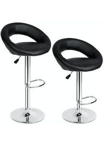 TecTake 2 Taburetes de bar cuero sintético Christian - negro - 401560