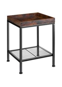 TecTake Mesa auxiliar Rochester 41,5x41x56cm - Madera industrial oscura, rústica - 404265