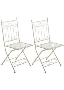 CLP Set di 2 sedie pieghevoli Asina crema antica