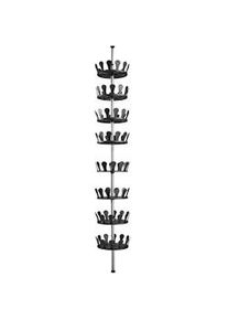 TecTake Carrusel para zapatos 26,5x100-300cm, sitio para 48 pares de zapatos - negro - 402645