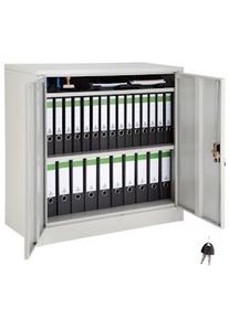 TecTake Armadio portadocumenti con 3 scomparti 90 x 40 x 90 cm - grigio - 402486