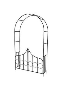 TecTake Arco para enredaderas de acero con puertas - verde - 400766