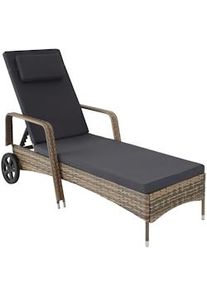 TecTake lettino prendisole Cassis in alluminio e rattan - naturale - 404241