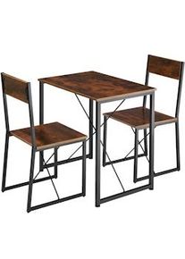 TecTake Conjunto de comedor Margate Madera industrial oscura, rústica - 404352