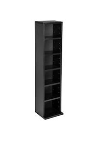 TecTake Estantería para CDs con 6 compartimentos para 102 CDs 90x21x20cm - negro - 401701