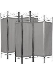 TecTake 2 biombos paravent 180x160x2,5cm - gris - 403556