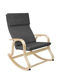 TecTake Sedia a dondolo Roca in legno di betulla 150 kg - grigio scuro - 404526