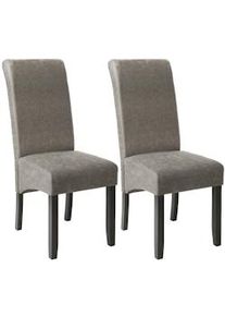 TecTake Silla de comedor ergonómica - gris mármol, Juego de 2 - 403627