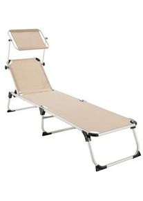 TecTake Sdraio Aurelie in alluminio regolabile in 6 posizioni - beige - 403633
