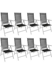 TecTake Sillas de jardín MARILENA plegables de aluminio plateado - 404365