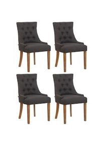 CLP Set 4 poltroncine da pranzo Inverness in tessuto grigio scuro