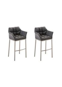 CLP Set 2 sgabelli bar DAMASO in similpelle grigio