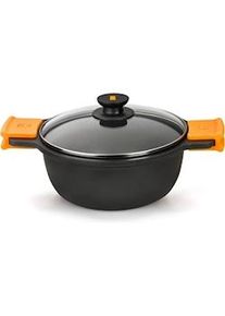 Pinti Inox Pinti Efficient Inox Caçarola de alumínio fundido sob pressão com revestimento antiaderente, tampa de vidro, preto, cm 32