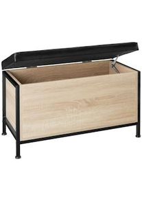 TecTake Cassapanca imbottita Calico 81,5x41,5x50,5cm - Industriale legno chiaro, rovere Sonoma - 404639