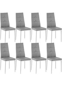 TecTake Sillas de comedor Julien - gris, Juego de 8 - 404124