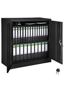 TecTake Armario archivador medio con 3 baldas 90x40x90 cm - negro - 402941