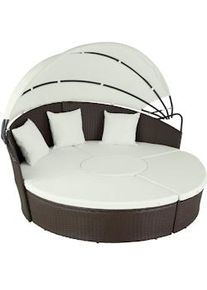TecTake divano prendisole in alluminio e rattan - marrone misto - 403424