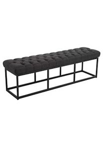 CLP Panca design AMUN in metallo nero opaco e tessuto grigio scuro