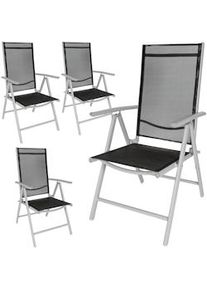 TecTake Sillas de jardín MARILENA plegables de aluminio plateado - 401632