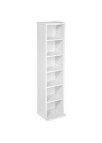 TecTake Estantería para CDs con 6 compartimentos para 102 CDs 90x21x20cm - blanco - 401700