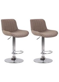 CLP Set di 2 sgabelli da bar Lentini in tessuto taupe