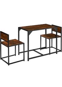 TecTake Juego de comedor MILTON Madera industrial oscura, rústica - 404356