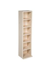 TecTake Estantería para CDs con 6 compartimentos para 102 CDs 90x21x20cm - haya - 401699