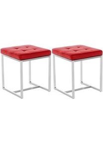 CLP Set di 2 sgabelli in acciaio inox Barci rosso