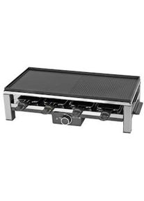 Tarrington House Raclette Grill RG2081RE, acciaio inox/alluminio/plastica, 26x57x14 cm, 2000 W, 8 padelle antiaderenti, per 8 persone, argento/nera