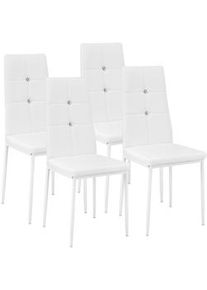 TecTake Sillas de comedor Julien - blanco, Juego de 4 - 402547