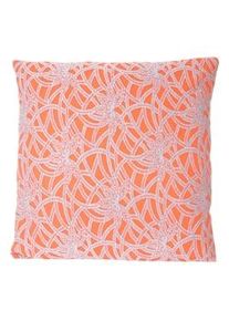 Mendler Almofada decorativa barroca, almofada de sofá almofada decorativa com enchimento, laranja 45x45cm