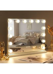 Fenchilin - Miroir Maquillage avec 14 Ampoules led Miroir Coiffeuse Lumineux Grand mirroir maquilleur Lumineux avec 3 Modes déclairage Miroir