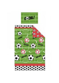 Argofield - Parure de lit simple Football pour lit - goal 135 cm x 200 cm