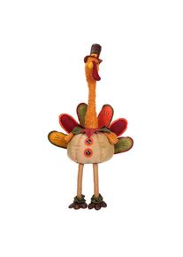 Tlily - Dinde en Peluche de DéCoration de Thanksgiving avec TêTe Extensible, DéCorations D'Automne de Dindes Assises en Peluche Faites à la Main