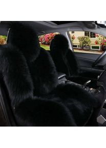 Ersandy - Coussin de siège de voiture en laine, coussin de siège avant d'une seule pièce, coussin de siège en peluche, housse de siège universelle (1