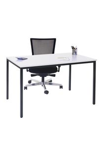 Schreibtisch Braila, Konferenztisch Bürotisch Seminartisch, 160x80cm MDF ~ weiß