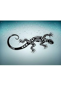 Autocollant Sticker Salamandre lezard Gecko Noir Voiture Moto macbook Tribal Tuning - black
