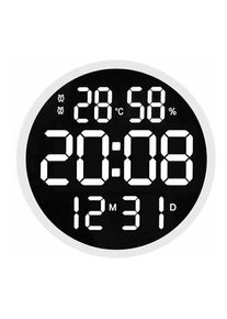 Tigrezy - led numérique horloge murale intelligente grand nombre température humidité affichage horloge électronique Design moderne décor à la maison