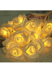 Groofoo - Guirlande Lumineuse Rose à Piles Fleur Blanc Chaud Fées Lumières Romantique Maison Jardin Décoration pour Mariage Fête la Saint Valentin
