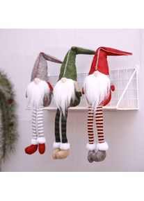 Memkey - Décorations en Peluche gnome de Noël 3 Paquets - Ornements suédois Faits à la Main de Tomte Santa Elf - Décor de Noël gnome pour la Maison,