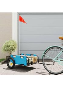 Remorque Vélo 135 cm Turquoise pour Marchandises à fixer à un vélo. - Turquoise
