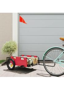 Remorque Vélo 135 cm Rouge pour Marchandises à fixer à un vélo. - Rouge