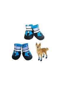 Fortuneville - Bottes pour chien, chaussures pour chien imperméables 4pcs avec sangles réfléchissantes, chaussures de protection de pattes