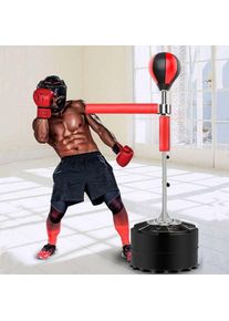 Kit de boxe gonflable réglable pour adulte - Avec support - Entraînement - Poire de boxe - Sac de boxe - Speed Ball - Punching ball - Sac de frappe