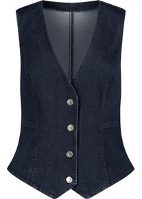 Damen Jeansweste mit spitz zulaufendem Saum vorne dark blue Größe 56