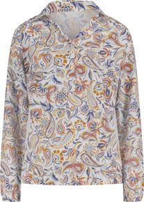 Dames Comfortabele blouse in paisleydessin wit/jeansblauw bedrukt Maat 42