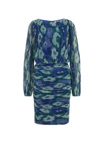 WE Fashion Kleid Damen kobaltblau / grün Größe 40