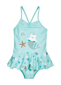 Playshoes Strój kąpielowy 'Einhornmeerkatze' dla dziewczynek aqua / biały Rozmiar 74-80