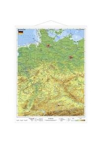 Stiefel Wandkarte Kleinformat Deutschland Physisch Mit Metallstäben Karte (im Sinne von Landkarte)